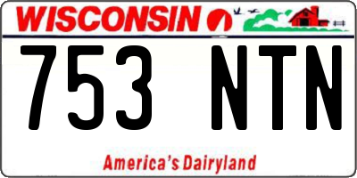 WI license plate 753NTN