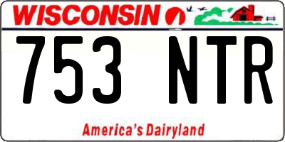 WI license plate 753NTR