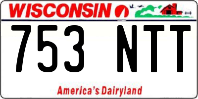 WI license plate 753NTT