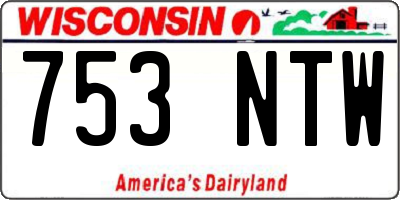 WI license plate 753NTW