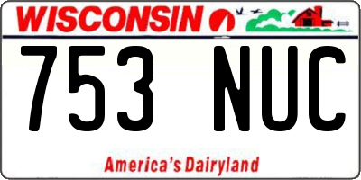 WI license plate 753NUC