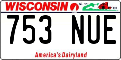 WI license plate 753NUE