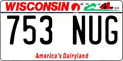 WI license plate 753NUG