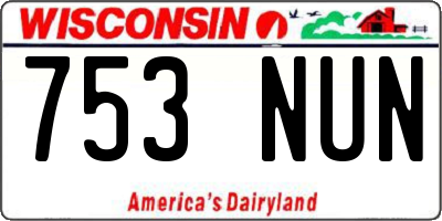 WI license plate 753NUN