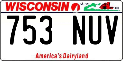 WI license plate 753NUV