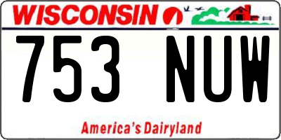 WI license plate 753NUW