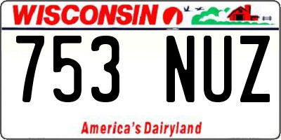 WI license plate 753NUZ