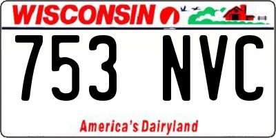 WI license plate 753NVC