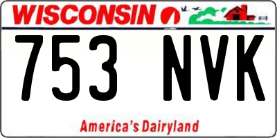 WI license plate 753NVK
