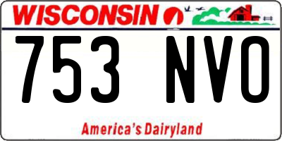 WI license plate 753NVO