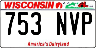 WI license plate 753NVP