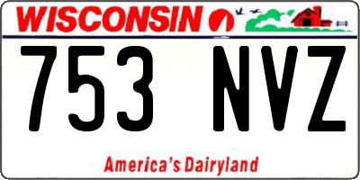 WI license plate 753NVZ