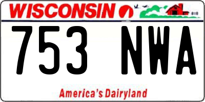 WI license plate 753NWA