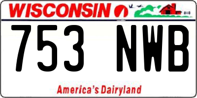 WI license plate 753NWB