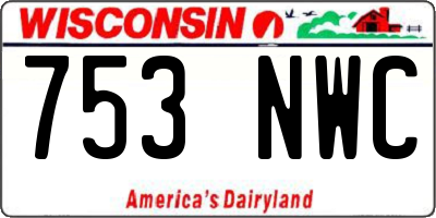 WI license plate 753NWC