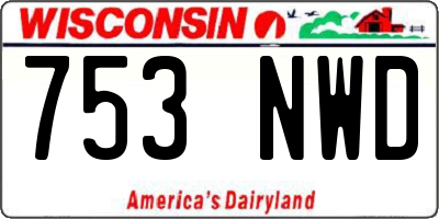 WI license plate 753NWD