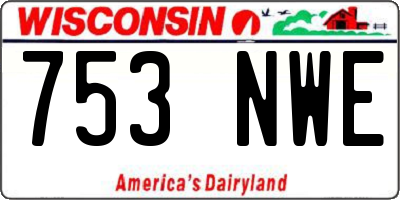 WI license plate 753NWE