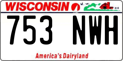 WI license plate 753NWH
