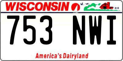 WI license plate 753NWI