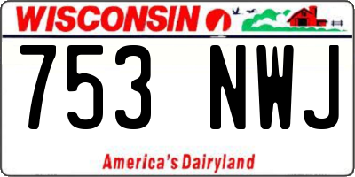 WI license plate 753NWJ
