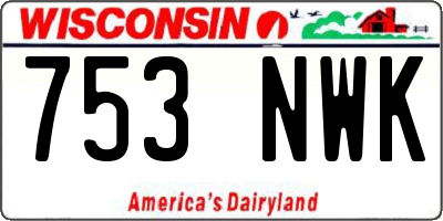 WI license plate 753NWK