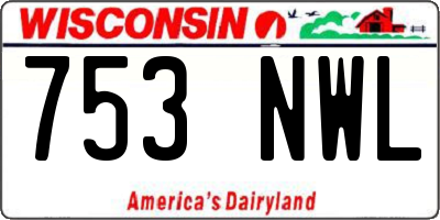 WI license plate 753NWL