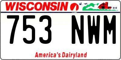 WI license plate 753NWM