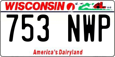 WI license plate 753NWP