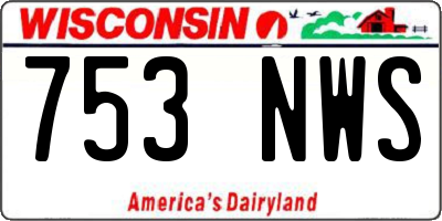 WI license plate 753NWS