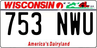 WI license plate 753NWU