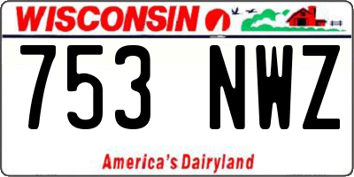 WI license plate 753NWZ