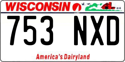 WI license plate 753NXD