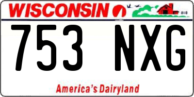 WI license plate 753NXG