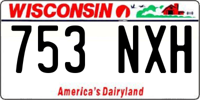 WI license plate 753NXH