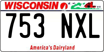 WI license plate 753NXL