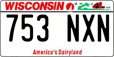 WI license plate 753NXN