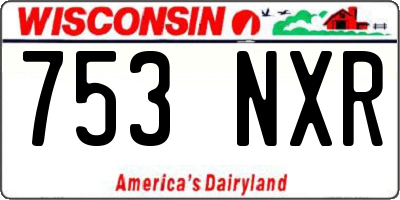WI license plate 753NXR