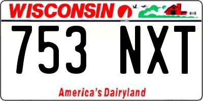 WI license plate 753NXT