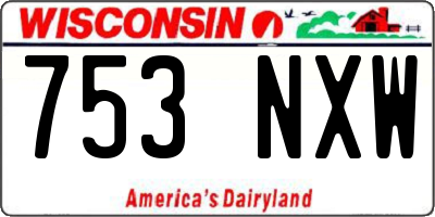 WI license plate 753NXW
