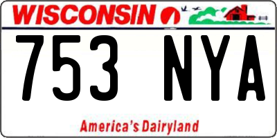 WI license plate 753NYA