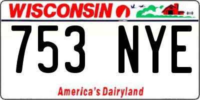 WI license plate 753NYE