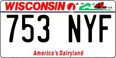 WI license plate 753NYF