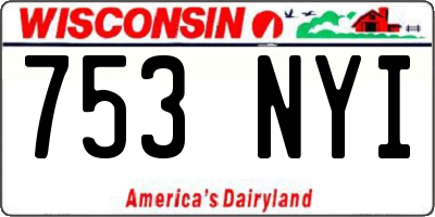 WI license plate 753NYI