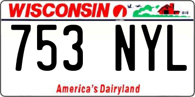 WI license plate 753NYL
