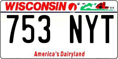 WI license plate 753NYT