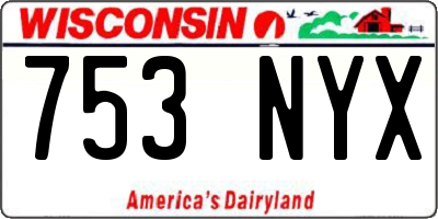 WI license plate 753NYX