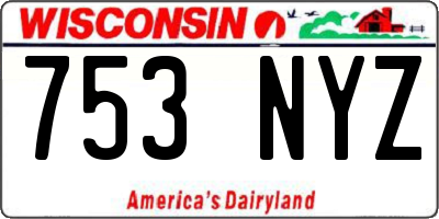 WI license plate 753NYZ