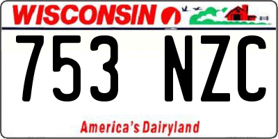 WI license plate 753NZC
