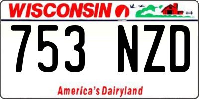WI license plate 753NZD