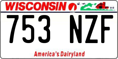WI license plate 753NZF